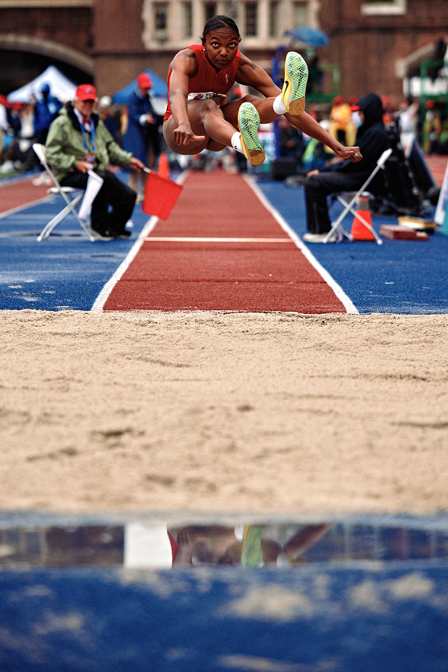 Penn Relays: Depth of Field in a Downpour