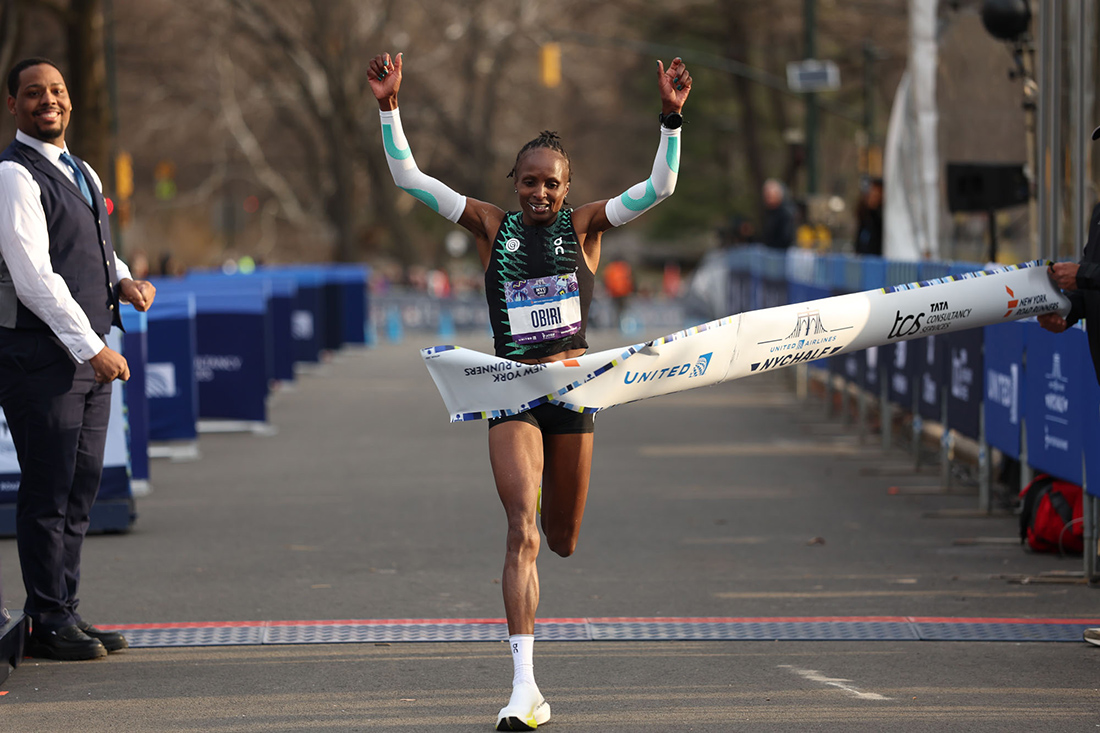 Obiri surges in a dominant NYC Half course record as Wildschutt pulls away late for victory in men’s race